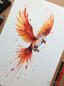 A neo-traditional tattoo design of the firebi... - эскиз тату (№1753738759_0, 28.07.2025 21:39) — Tatufoto.com