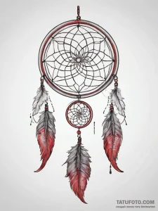 Dreamcatcher, tattoo sketch design, on a clea... - эскиз тату (№1753739346_0, 28.07.2025 21:49) — Tatufoto.com