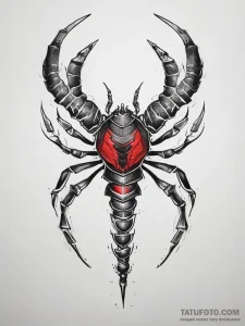 Tattoo design scorpio's glyph with a tiny, sh... - эскиз тату (№1753741076_0, 28.07.2025 22:17) — Tatufoto.com