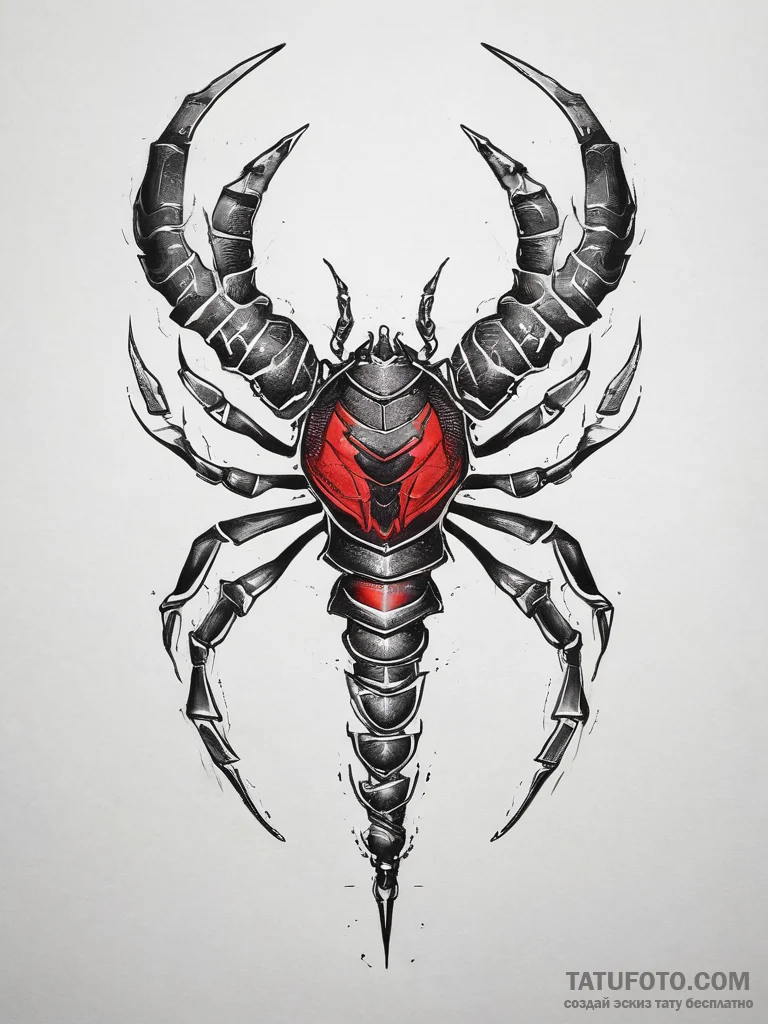 Tattoo design scorpio's glyph with a tiny, sh... - эскиз тату (№1753741076_0, 28.07.2025 22:17) — Tatufoto.com