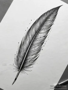 Tattoo sketch a delicate feather with intrica... - эскиз тату (№1753741654_0, 28.07.2025 22:27) — Tatufoto.com