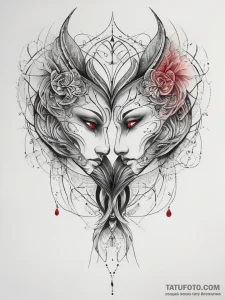 Tattoo design a subtle representation of two... - эскиз тату (№1753742042_0, 28.07.2025 22:34) — Tatufoto.com