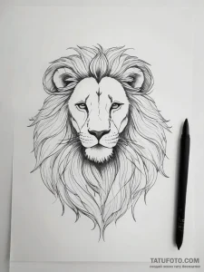 Tattoo sketch a subtle leo lion outline, with... - эскиз тату (№1753743009_0, 28.07.2025 22:50) — Tatufoto.com