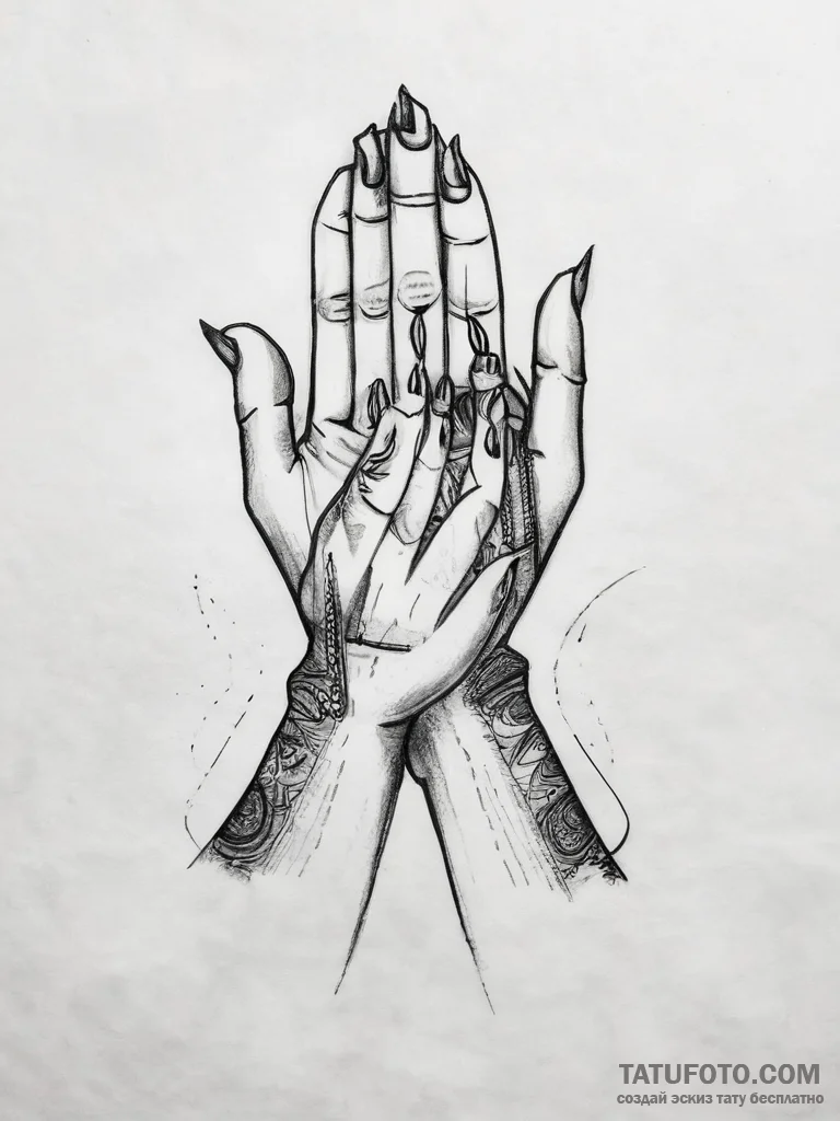 Praying hands - эскиз тату (№1753743590_0, 28.07.2025 22:59) — Tatufoto.com