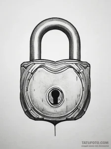 A detailed shot of an old, rusted padlock., t... - эскиз тату (№1753744174_0, 28.07.2025 23:09) — Tatufoto.com