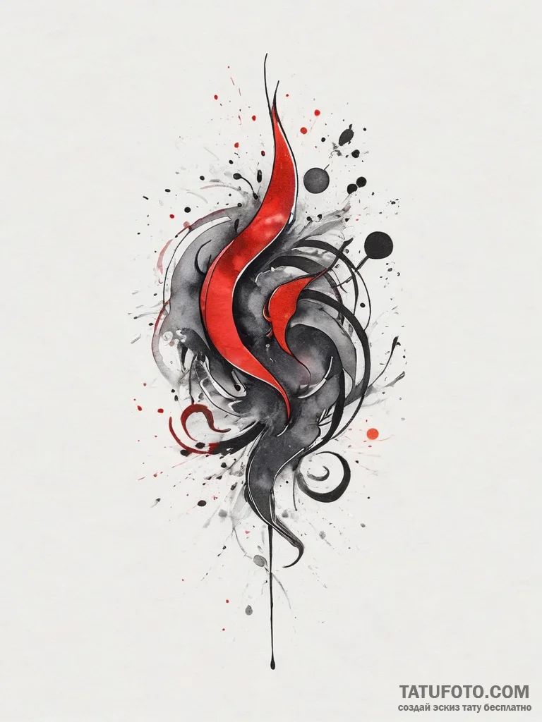 Tattoo sketch an abstract representation of f... - эскиз тату (№1753746915_0, 28.07.2025 23:55) — Tatufoto.com