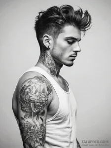 A thoughtful portrait of a painter in their m... - эскиз тату (№1753747305_0, 29.07.2025 00:01) — Tatufoto.com