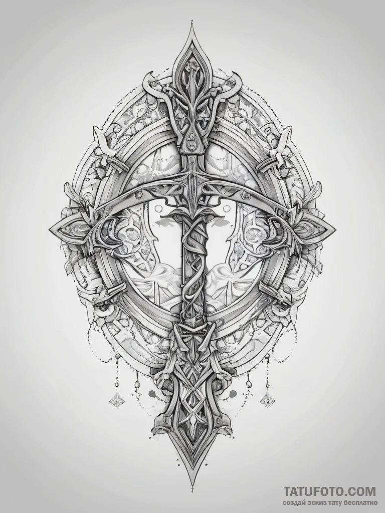 Tattoo design a detailed medieval crossbow, r... - эскиз тату (№1753749043_0, 29.07.2025 00:30) — Tatufoto.com