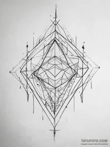 Tattoo sketch a subtle geometric pattern on t... - эскиз тату (№1753749616_0, 29.07.2025 00:40) — Tatufoto.com