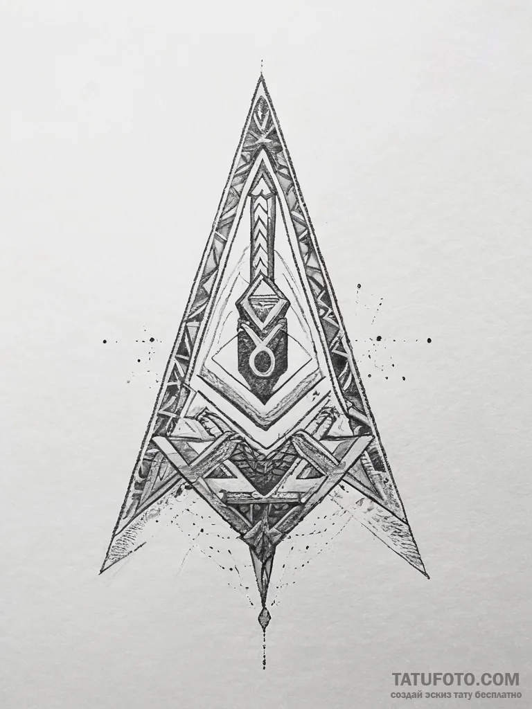 154. tattoo design: a minimalist "gadat" rune... - эскиз тату (№1753749809_0, 29.07.2025 00:43) — Tatufoto.com