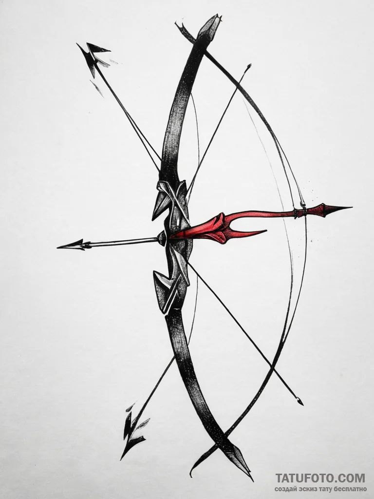 Tattoo sketch a sagittarius archer, the bow i... - эскиз тату (№1753750578_0, 29.07.2025 00:56) — Tatufoto.com