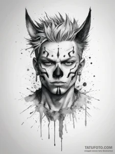 Sukuna's markings from jujutsu kaisen, concep... - эскиз тату (№1753750963_0, 29.07.2025 01:02) — Tatufoto.com