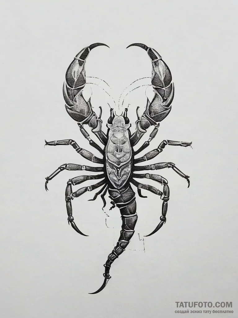 Tattoo design a scorpio scorpion, with a subt... - эскиз тату (№1753751546_0, 29.07.2025 01:12) — Tatufoto.com