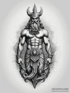 Poseidon, concept art for tattoo, black and w... - эскиз тату (№1753751931_0, 29.07.2025 01:18) — Tatufoto.com