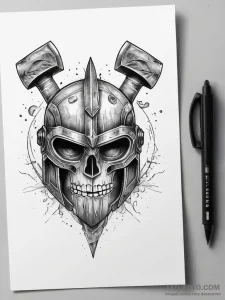 Tattoo design a gladiator's armored arm with... - эскиз тату (№1753752124_0, 29.07.2025 01:22) — Tatufoto.com