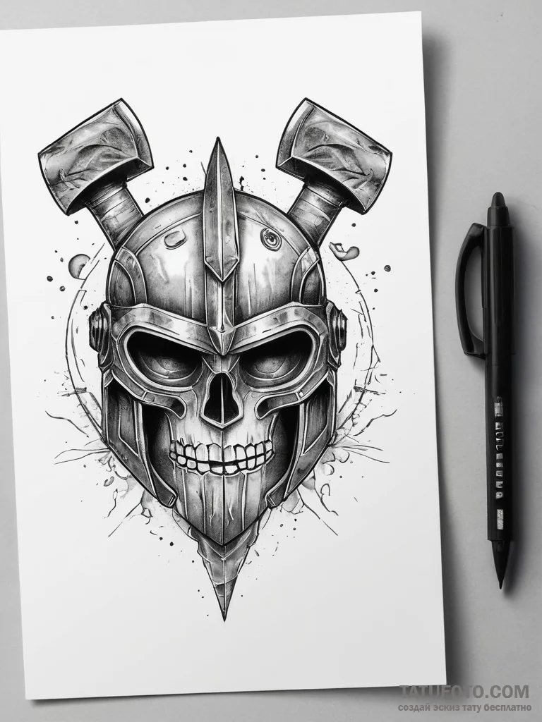 Tattoo design a gladiator's armored arm with... - эскиз тату (№1753752124_0, 29.07.2025 01:22) — Tatufoto.com