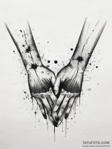 Tattoo design a stylized drawing of a family... - эскиз тату (№1753752316_0, 29.07.2025 01:25) — Tatufoto.com