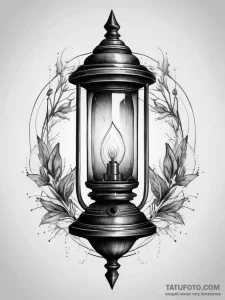 Lantern, concept art for tattoo, on a clean w... - эскиз тату (№1753752704_0, 29.07.2025 01:31) — Tatufoto.com