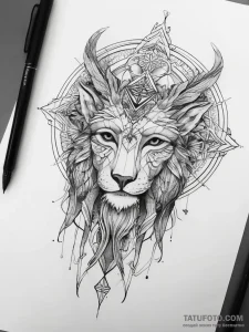 Leshy (forest spirit), artistic tattoo sketch... - эскиз тату (№1753753471_0, 29.07.2025 01:44) — Tatufoto.com