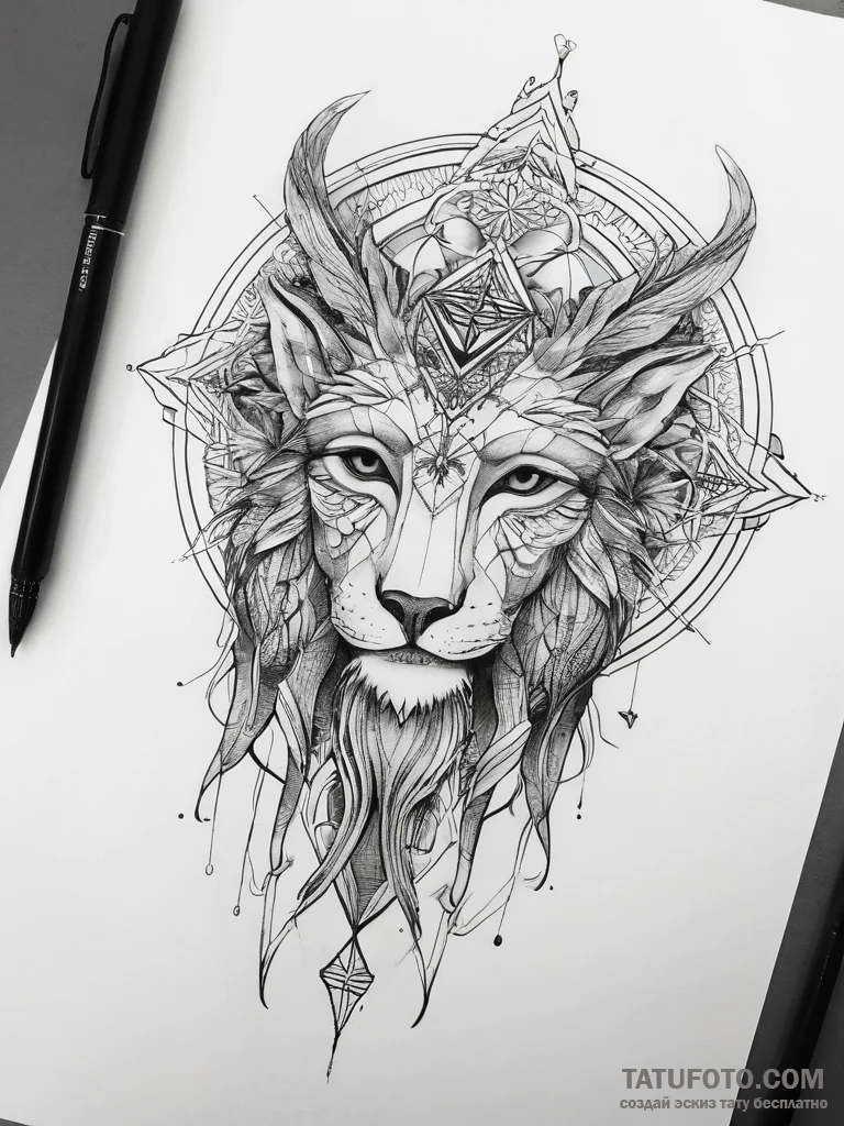Leshy (forest spirit), artistic tattoo sketch... - эскиз тату (№1753753471_0, 29.07.2025 01:44) — Tatufoto.com