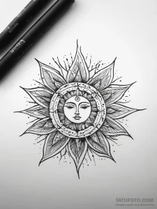 Sun - эскиз тату (№1753753663_0, 29.07.2025 01:47) — Tatufoto.com
