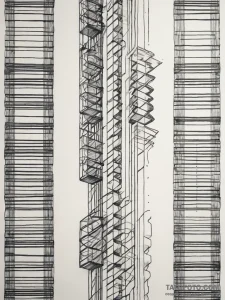 The interior of a massive, modern data center... - эскиз тату (№1753754243_0, 29.07.2025 01:57) — Tatufoto.com