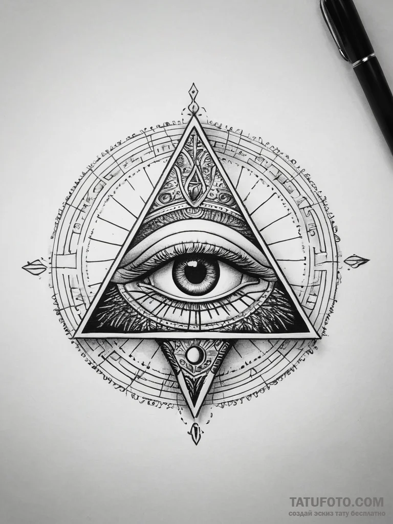Eye of ra, tattoo sketch design, black and wh... - эскиз тату (№1753754438_0, 29.07.2025 02:00) — Tatufoto.com