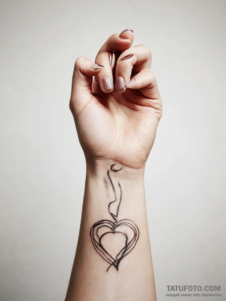 Tattoo design a heart made of intertwined fin... - эскиз тату (№1753755216_0, 29.07.2025 02:13) — Tatufoto.com