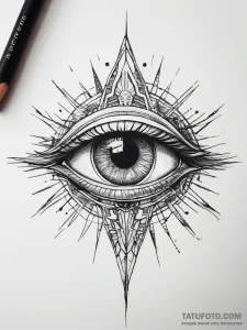 Tattoo design an eye of destiny on one partne... - эскиз тату (№1753756376_0, 29.07.2025 02:32) — Tatufoto.com