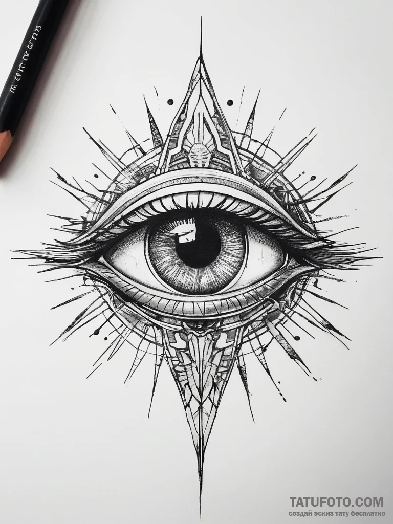 Tattoo design an eye of destiny on one partne... - эскиз тату (№1753756376_0, 29.07.2025 02:32) — Tatufoto.com