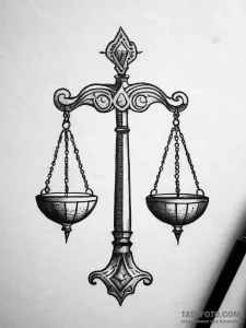 Tattoo sketch libra’s scales, realistically d… — эскиз тату (№1753757740_0, 29.07.2025 02:55) — Tatufoto.com