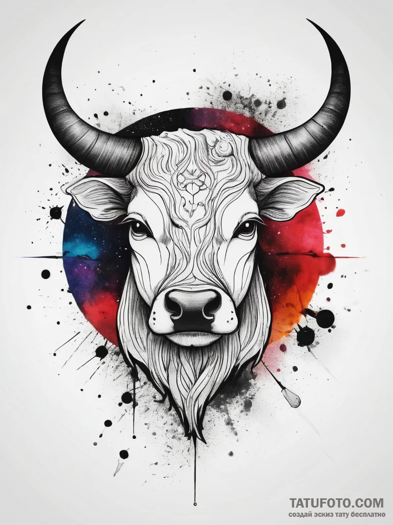 Tattoo design a taurus constellation integrat... - эскиз тату (№1753757935_0, 29.07.2025 02:58) — Tatufoto.com