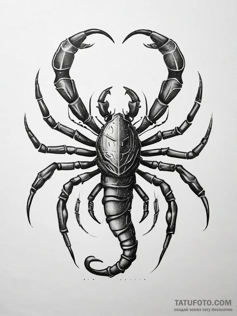Tattoo design a scorpio scorpion, with a subt... - эскиз тату (№1753758324_0, 29.07.2025 03:05) — Tatufoto.com