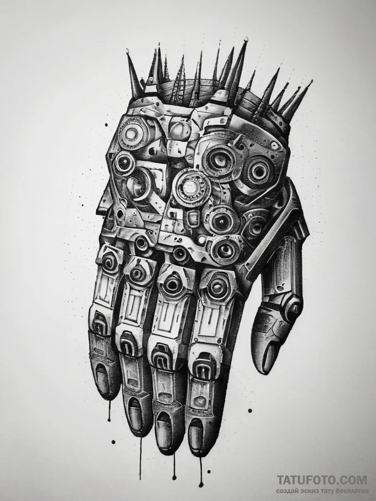Tattoo design a robotic hand, strong and prec... - эскиз тату (№1753759877_0, 29.07.2025 03:31) — Tatufoto.com