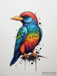 Bird, tattoo sketch design, new school tattoo… — эскиз тату (№1753761040_0, 29.07.2025 03:50) — Tatufoto.com