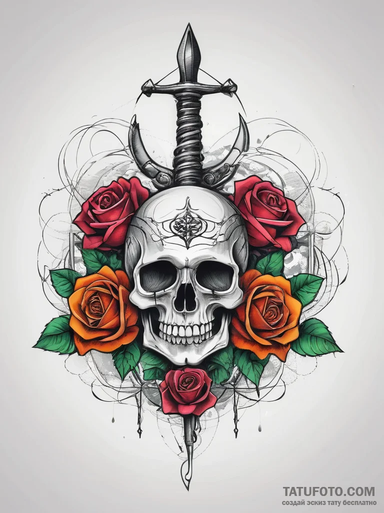 Tattoo sketch a stylized grappling hook, symb... - эскиз тату (№1753761624_0, 29.07.2025 04:00) — Tatufoto.com