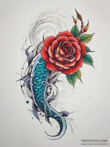 Tattoo design a single, resilient rose with t... - эскиз тату (№1753762017_0, 29.07.2025 04:06) — Tatufoto.com