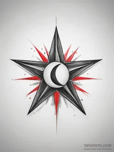 Tattoo design a small, simple star or moon.,... - эскиз тату (№1753762991_0, 29.07.2025 04:23) — Tatufoto.com