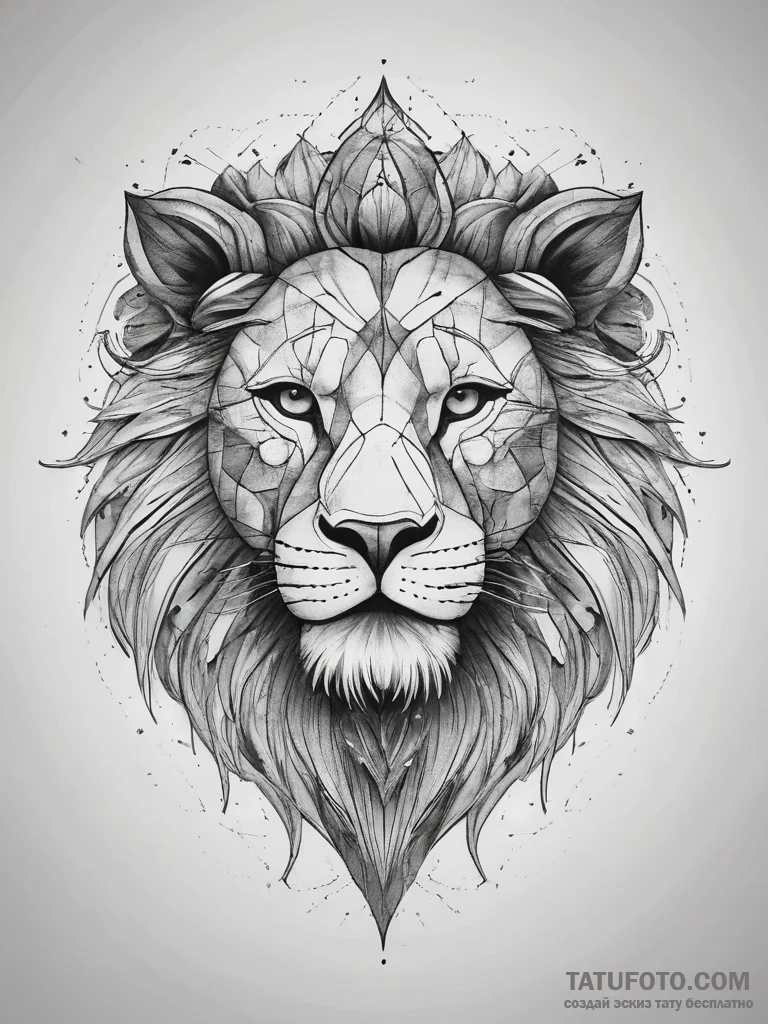 Tattoo sketch a geometric interpretation of a... - эскиз тату (№1753763183_0, 29.07.2025 04:26) — Tatufoto.com
