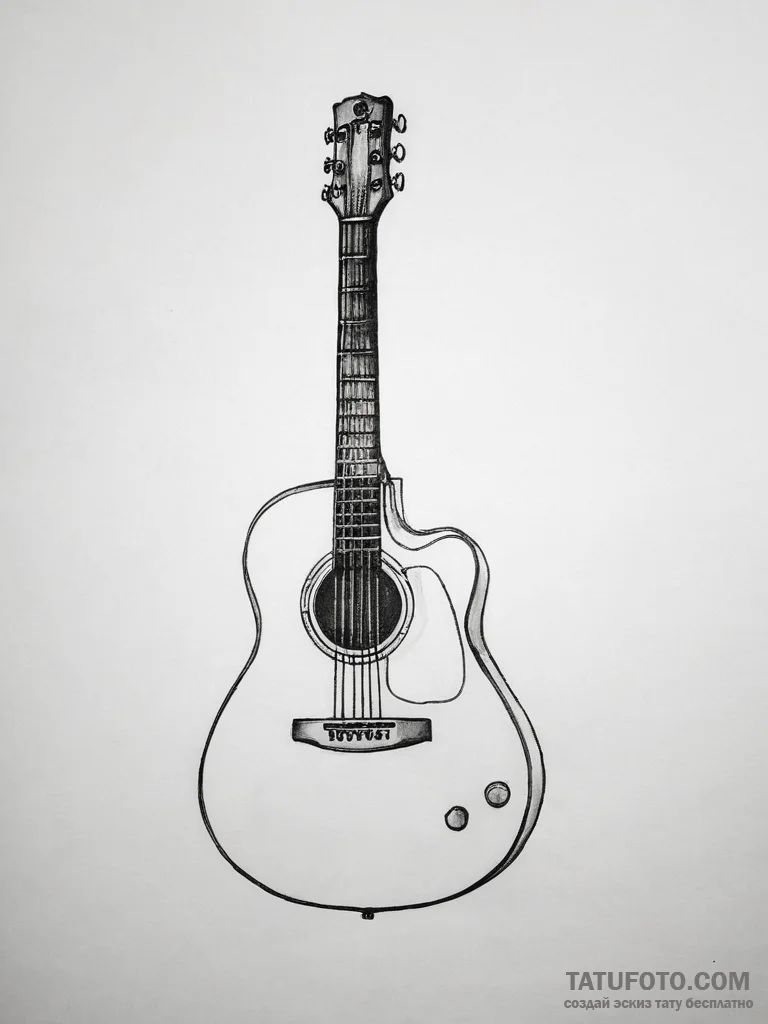 Guitar - эскиз тату (№1753763574_0, 29.07.2025 04:32) — Tatufoto.com