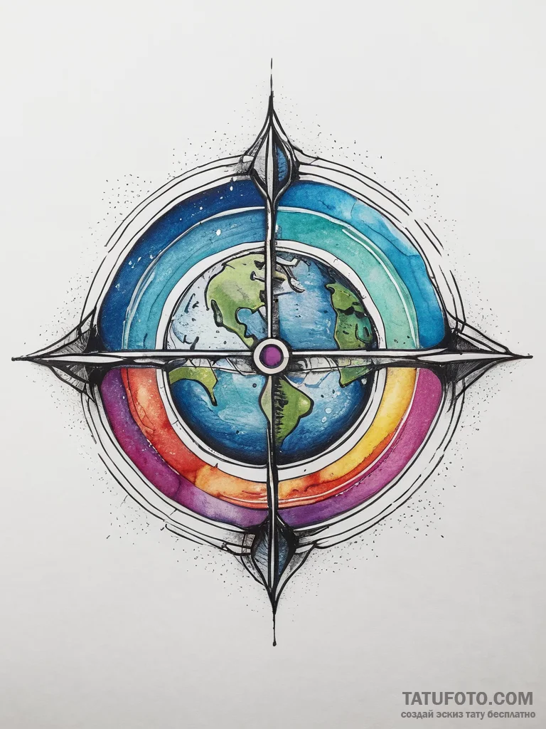 A view of the earth from the international sp... - эскиз тату (№1753763955_0, 29.07.2025 04:39) — Tatufoto.com