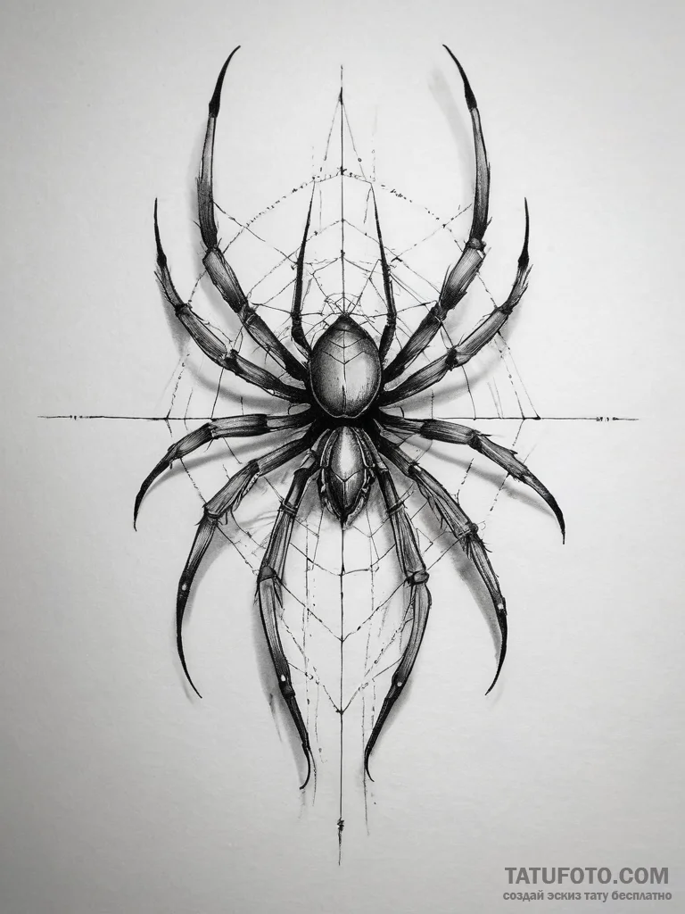 Spider, tattoo sketch design, blackwork tatto... - эскиз тату (№1753764736_0, 29.07.2025 04:52) — Tatufoto.com