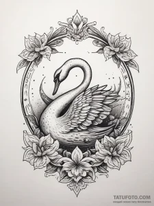 Tattoo sketch a graceful swan, symbolizing pu... - эскиз тату (№1753764927_0, 29.07.2025 04:55) — Tatufoto.com