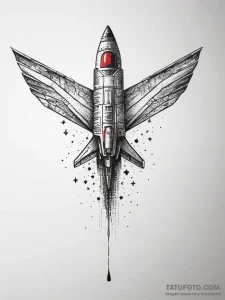 Tattoo design a retro pixelated spaceship fly... - эскиз тату (№1753767657_0, 29.07.2025 05:40) — Tatufoto.com