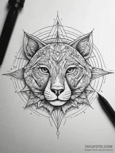 Tattoo design a zodiac animal partially rende... - эскиз тату (№1753769222_0, 29.07.2025 06:07) — Tatufoto.com