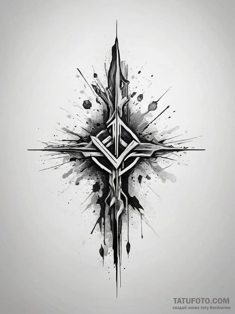 61. tattoo sketch: the rune "chernobog," rend... - эскиз тату (№1753769614_0, 29.07.2025 06:13) — Tatufoto.com