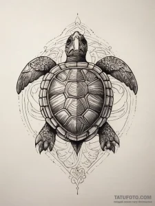 Turtle, tattoo drawing outline, neo tradition... - эскиз тату (№1753769807_0, 29.07.2025 06:16) — Tatufoto.com