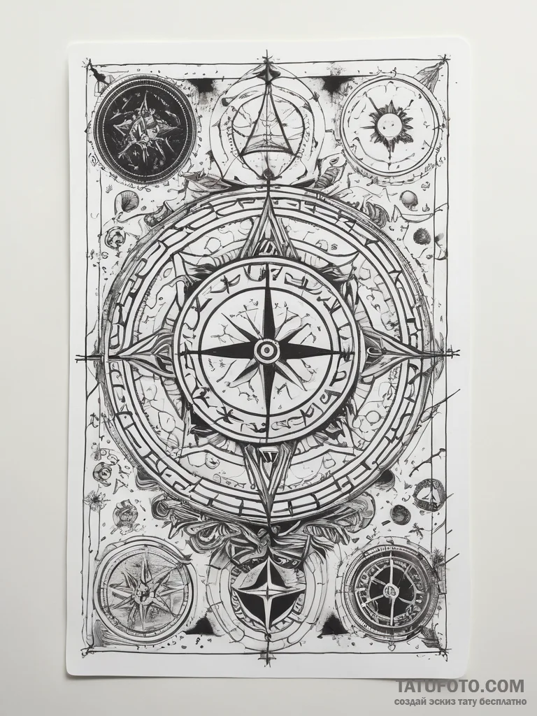 Tattoo sketch a personalized tarot card with... - эскиз тату (№1753770778_0, 29.07.2025 06:32) — Tatufoto.com