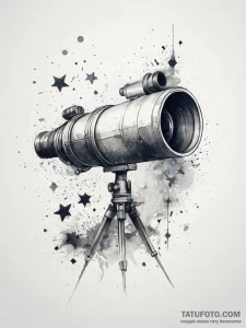 Tattoo design two halves of a telescope, look... - эскиз тату (№1753772531_0, 29.07.2025 07:02) — Tatufoto.com