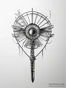 Tattoo design a samurai's traditional fan wit... - эскиз тату (№1753772726_0, 29.07.2025 07:05) — Tatufoto.com